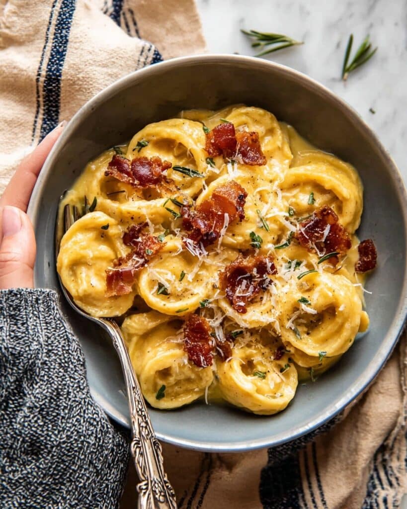 Creamy Roasted Garlic Butternut Squash Pasta Recipe