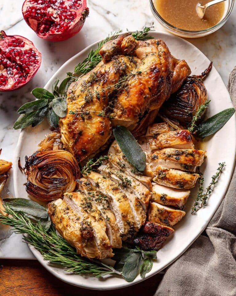 Herb and Butter Roasted Turkey Parts with Homemade Gravy Recipe