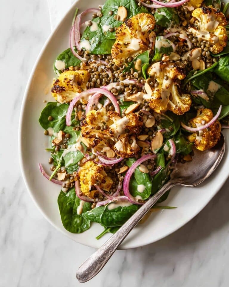 Roasted Cauliflower Salad with Lemon Tahini Dressing Recipe