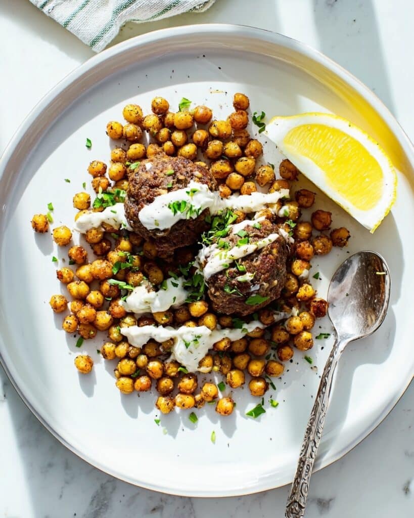Spiced Lamb Koftas with Honey Chickpeas and Creamy Tahini-Yogurt Dressing Recipe