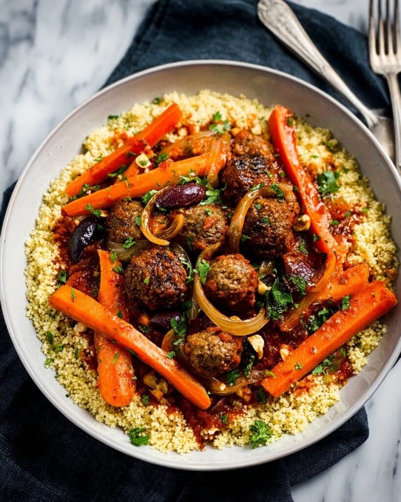 Spicy Meatball Tagine with Bulgur and Chickpeas Recipe