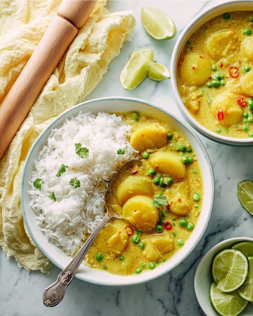 Golden New Potato & Pea Curry Recipe