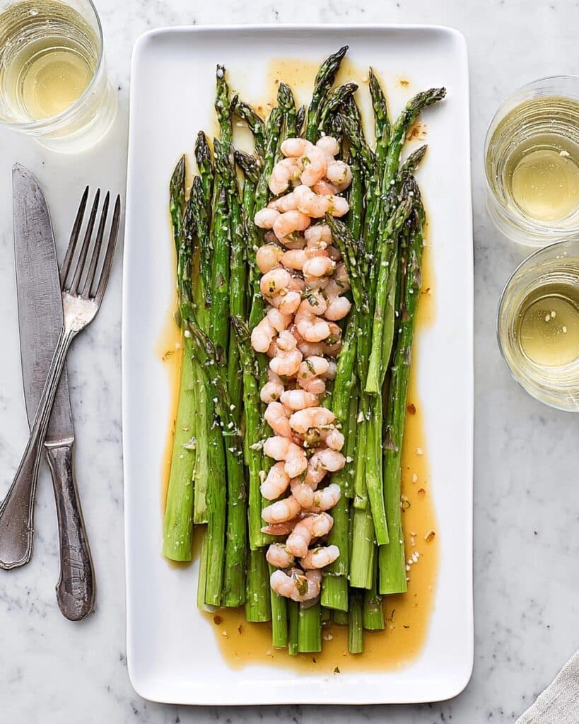 Asparagus with Spiced Butter & Brown Shrimp Recipe