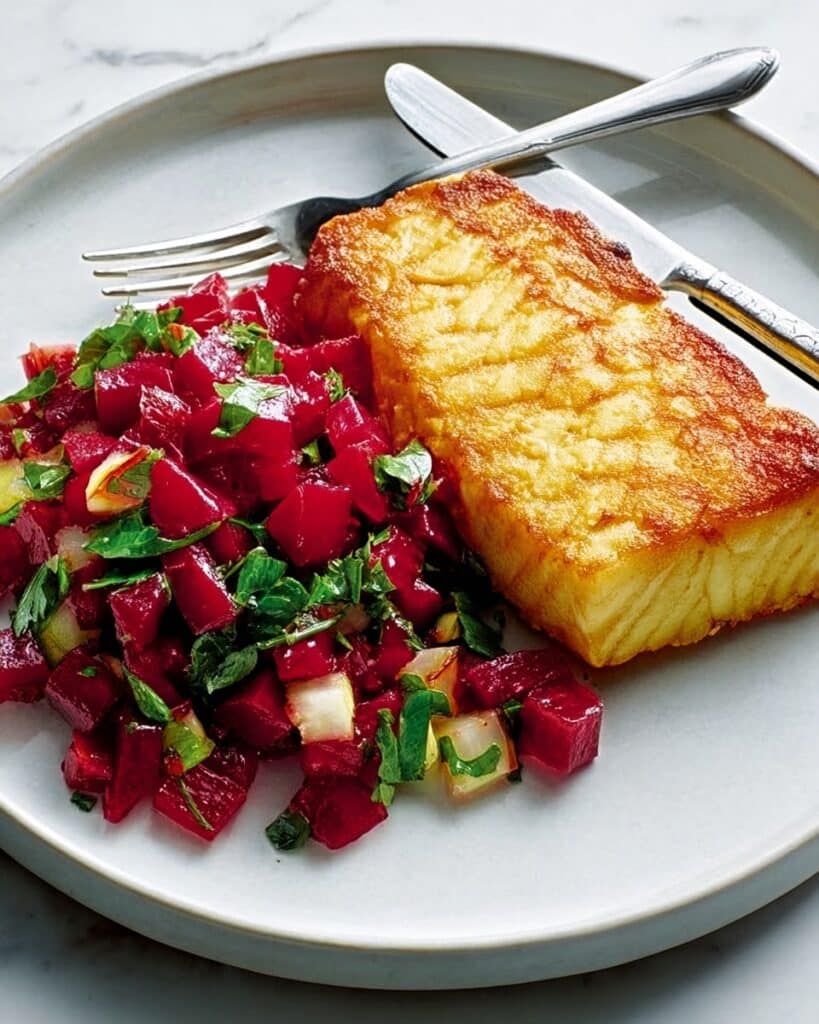 Panfried Fish with Fresh Beetroot Salsa Recipe