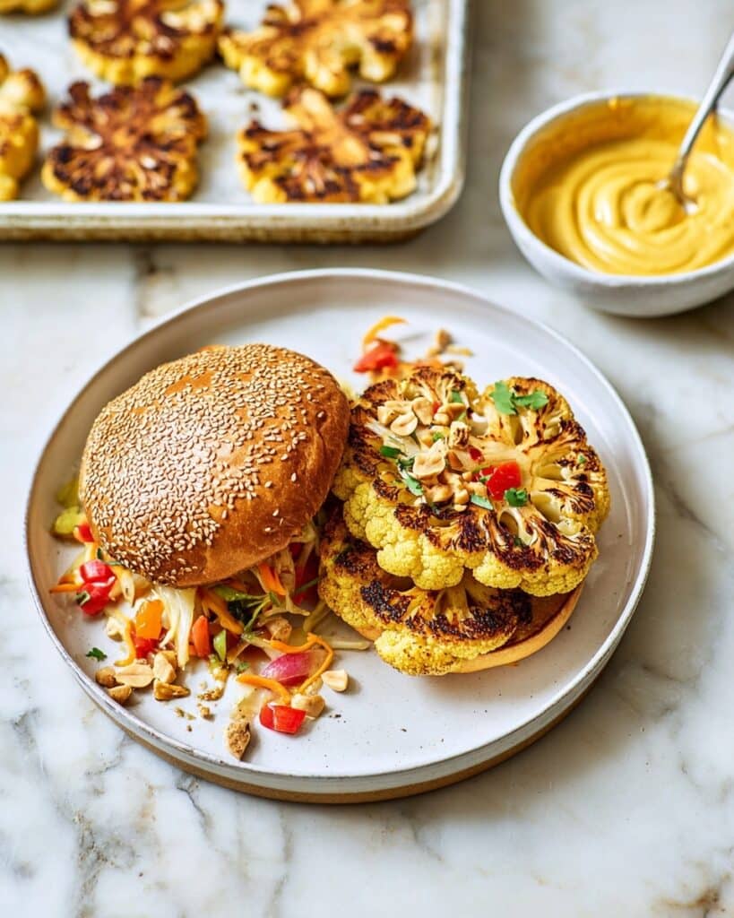 Cauliflower & Curried Mayo Burgers Recipe