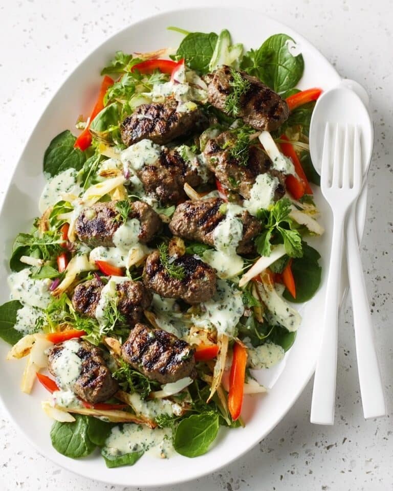 Turkey Patty & Roasted Root Salad with Parmesan Dressing Recipe