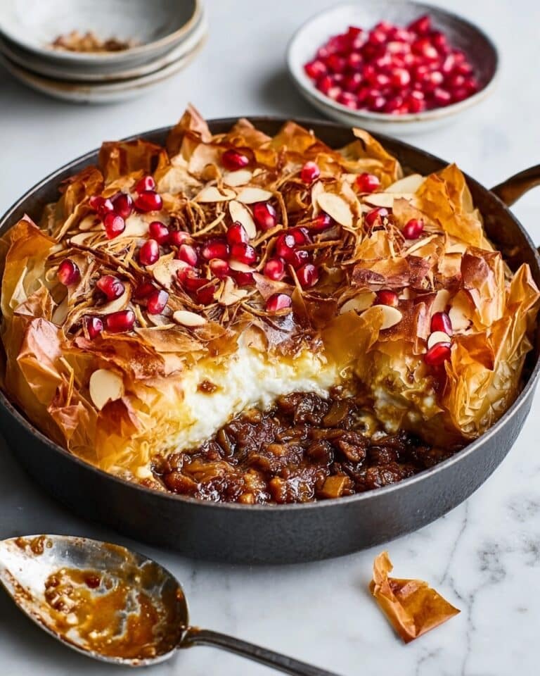 Spiced Lamb Pie with Pomegranate and Almond Topping Recipe