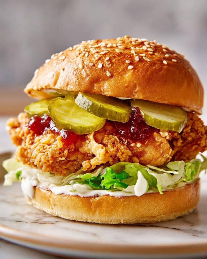 Crispiest Buttermilk Fried Chicken Burgers Recipe