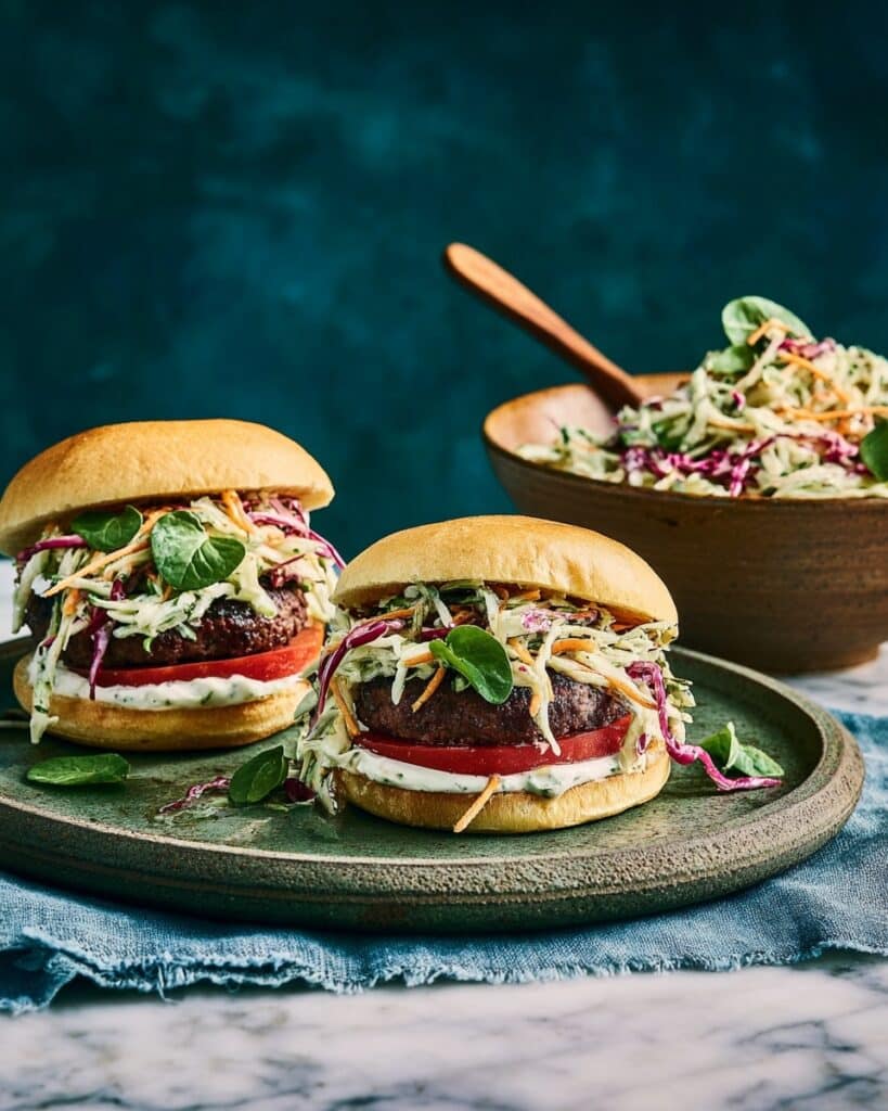 Monday Night Plant-Based Burgers with Fresh Slaw Recipe