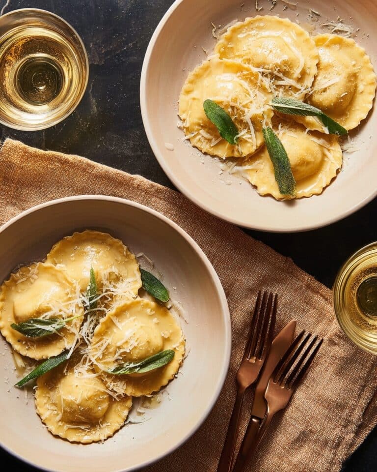 Spinach & Ricotta Ravioli with Sage Butter Recipe