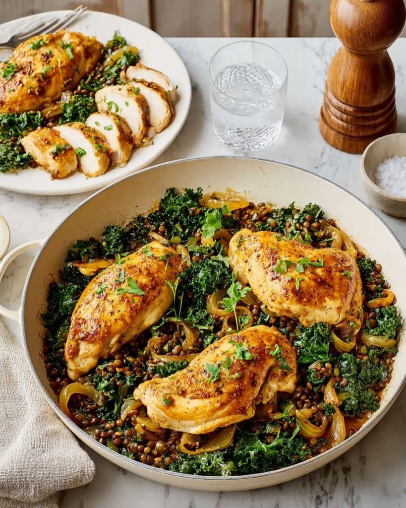 Schmaltzy Lentils with Chicken, Olives & Lemon Recipe