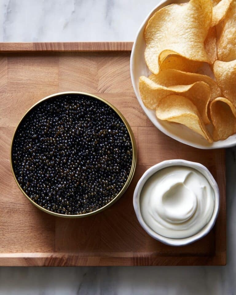 Potato Chips with Caviar and Crème Fraîche Recipe