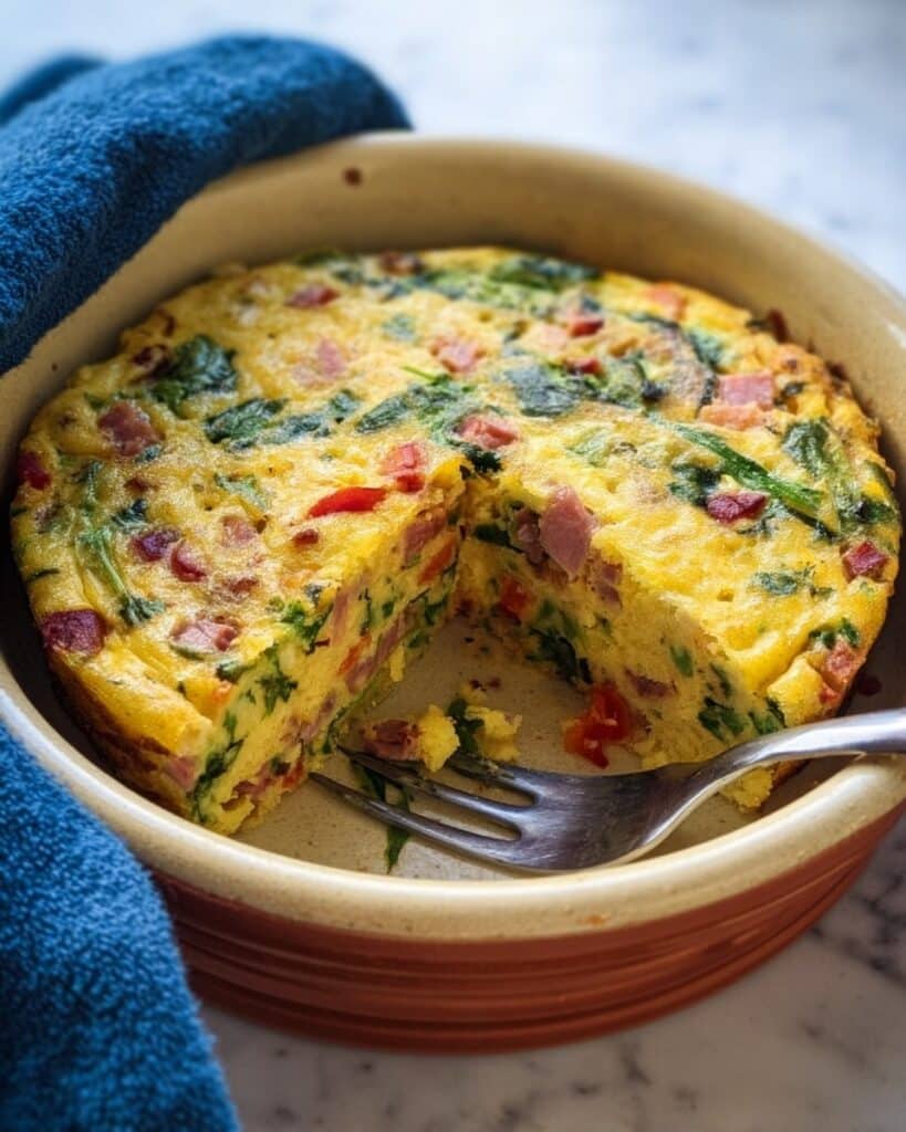 Breakfast Egg Casserole with Bacon, Cheese, and Vegetables Recipe