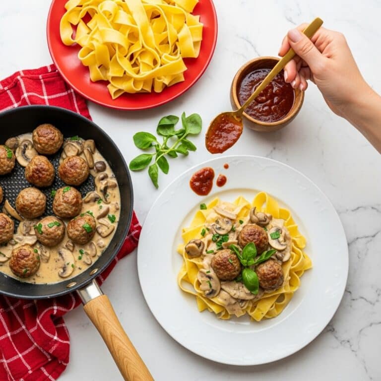 Swedish Meatballs in Creamy Mushroom Gravy Recipe