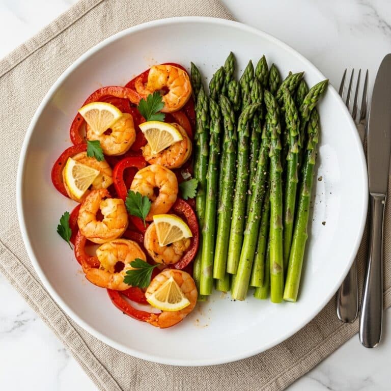 Lemon Garlic Butter Shrimp with Asparagus Recipe