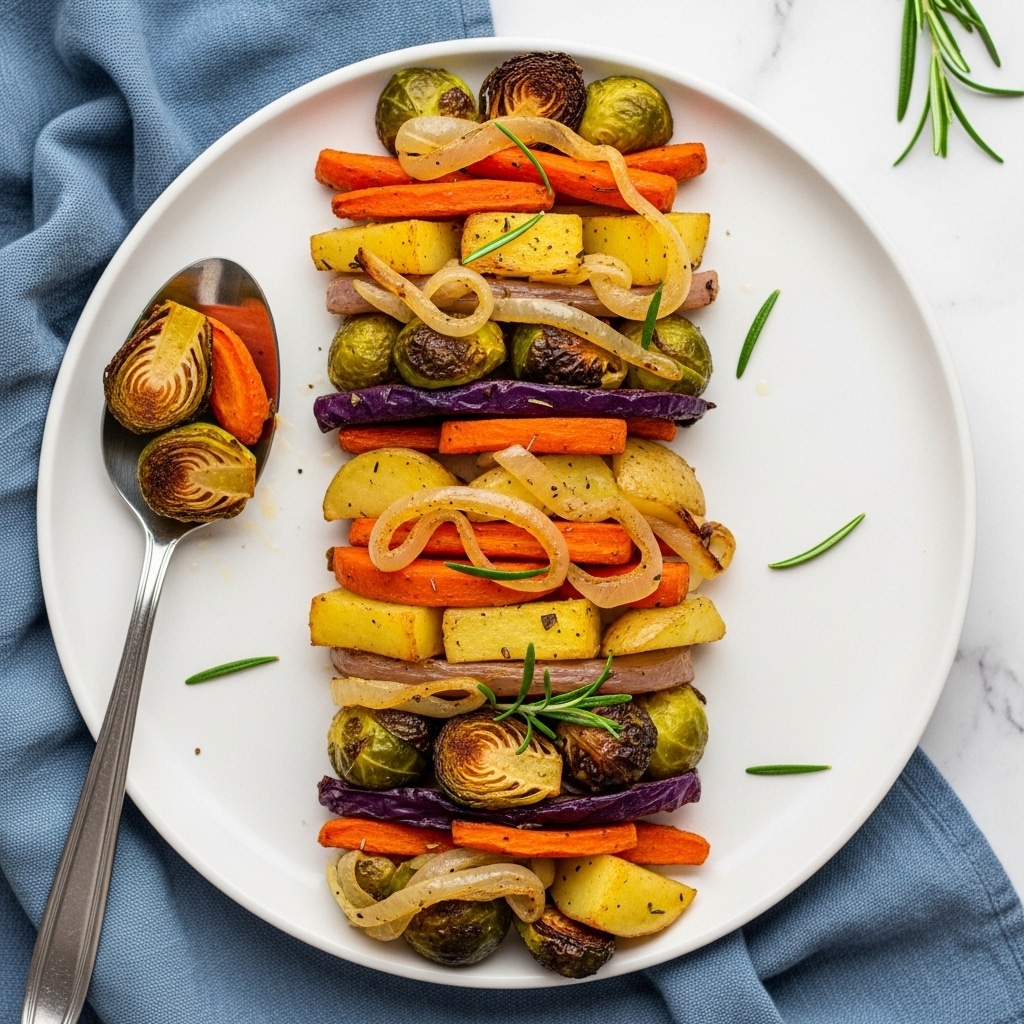 Roasted Winter Vegetables with Jerusalem Artichoke, Potatoes, and Brussels Sprouts Recipe