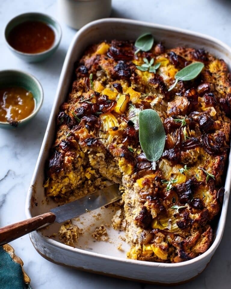 Crispy Traybake Stuffing with Sausage, Apple, and Chestnuts Recipe