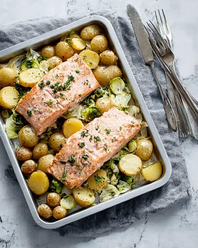 Creamy Salmon, Leek & Potato Traybake Recipe