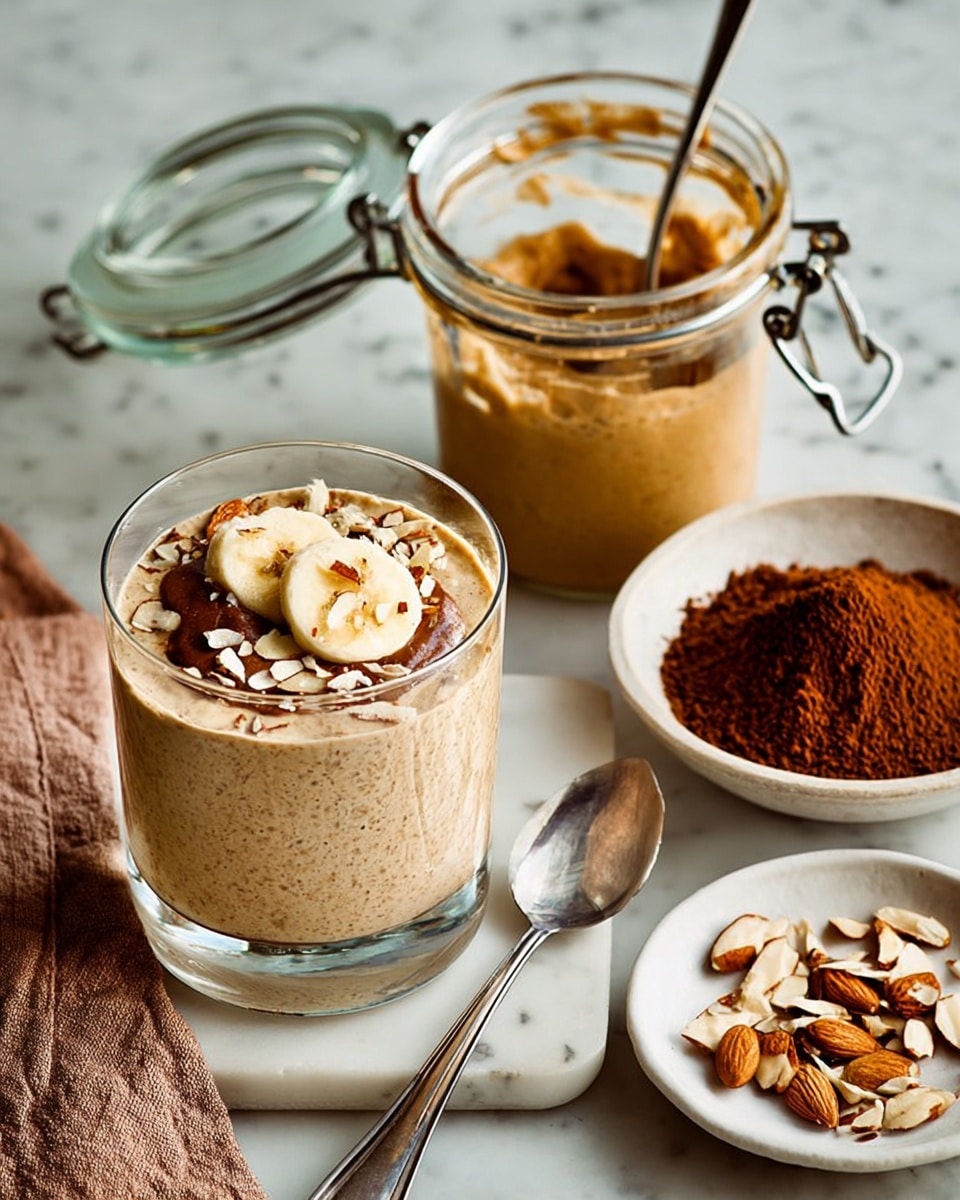 Banana Overnight Oats with Nut Butter and Almonds Recipe