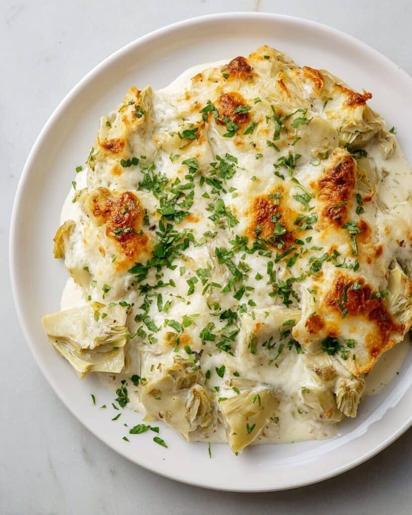Baked Artichoke Dip with Cream Cheese and Parmesan Recipe