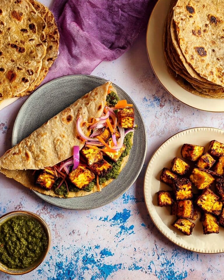 Grilled Paneer Wraps (Kathi Paneer Rolls) Recipe