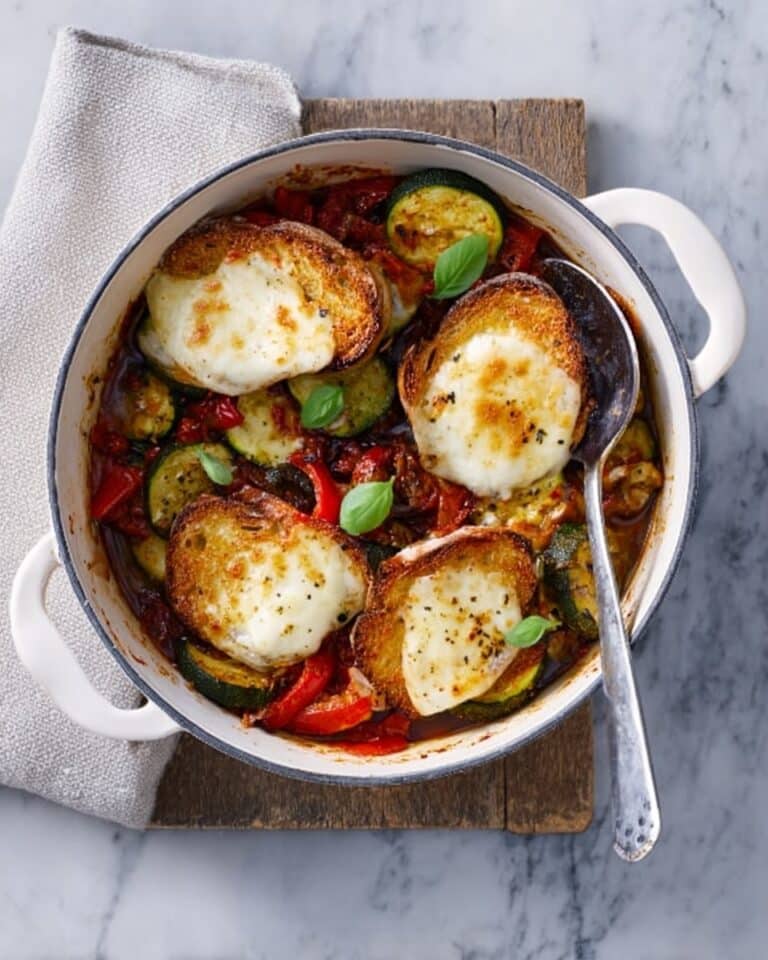 Italian Vegetable Bake with Mozzarella and Basil Recipe