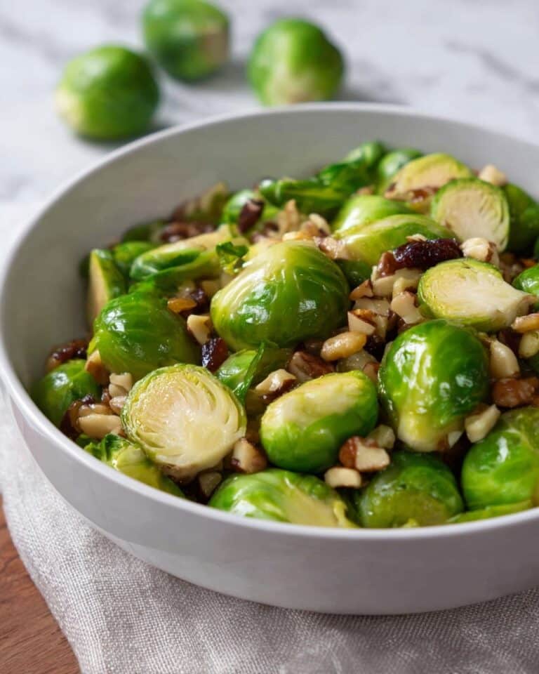 Braised Chestnuts, Apples & Brussels Sprouts Recipe
