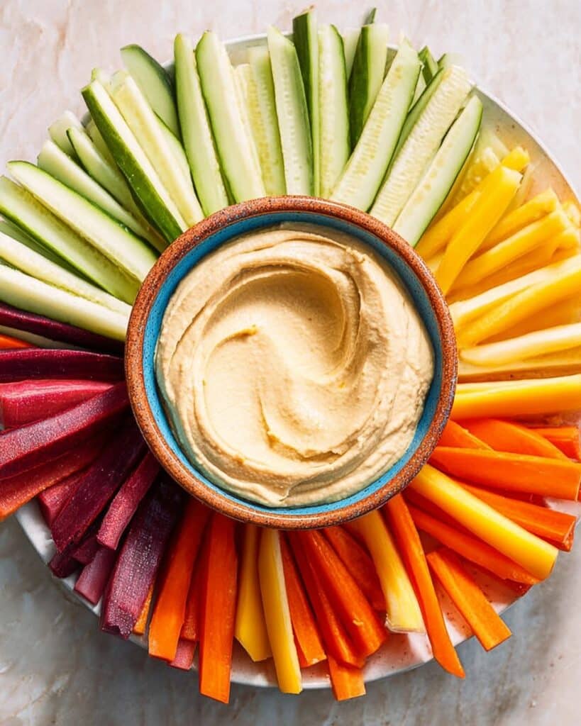 Hummus Snack Packs with Carrot and Cucumber Batons Recipe