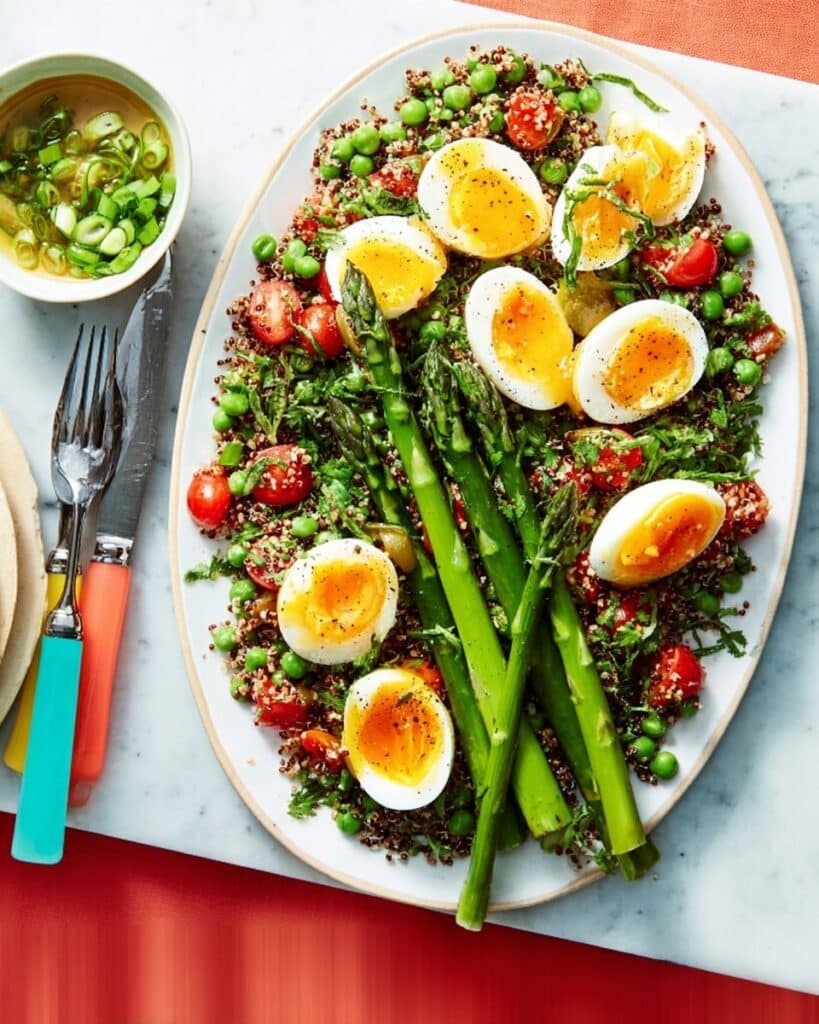 Quinoa Salad with Eggs, Asparagus, and Fresh Herbs Recipe