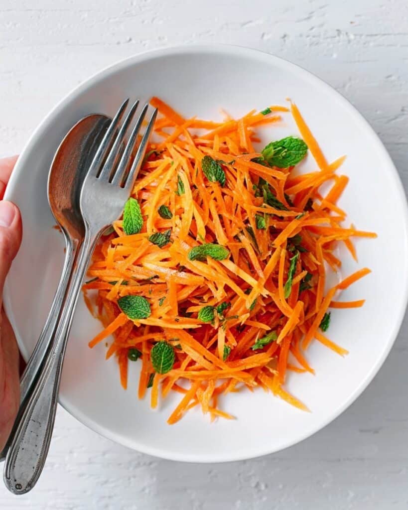 Middle Eastern Carrot Salad with Orange Blossom Water and Mint Recipe