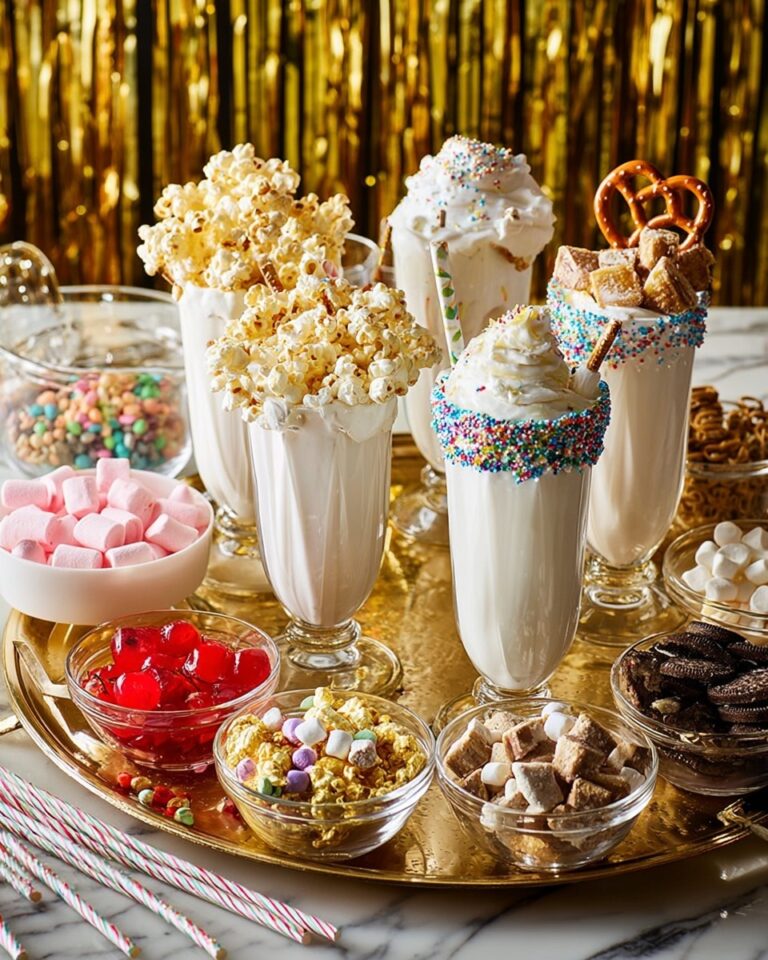 Vanilla Milkshake Bar with Toppings and Sweets Recipe