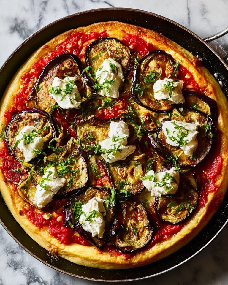 Frying Pan Pizza with Aubergine, Ricotta & Mint Recipe