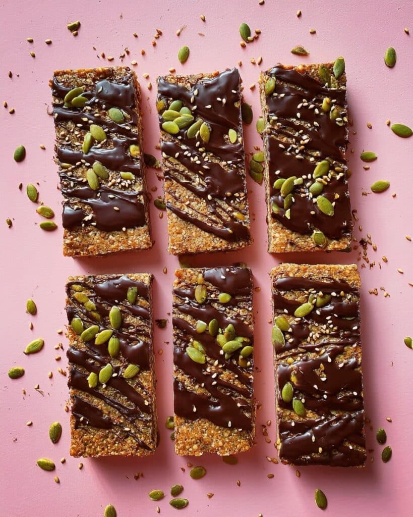 Healthy Protein Bar Recipe with Bananas, Seeds, and Melted Chocolate Recipe