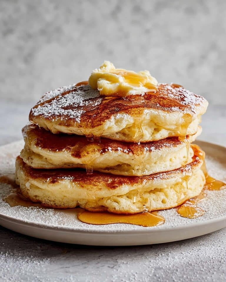 Soufflé Pancakes with Icing Sugar and Maple Syrup Recipe