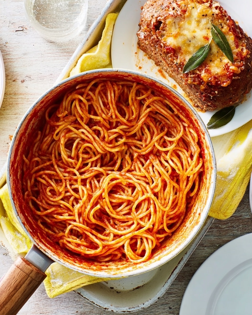Easy Meatloaf with Spaghetti & Tomato Sauce Recipe